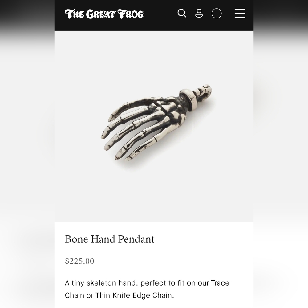 The Great Frog Bone Hand Pendant